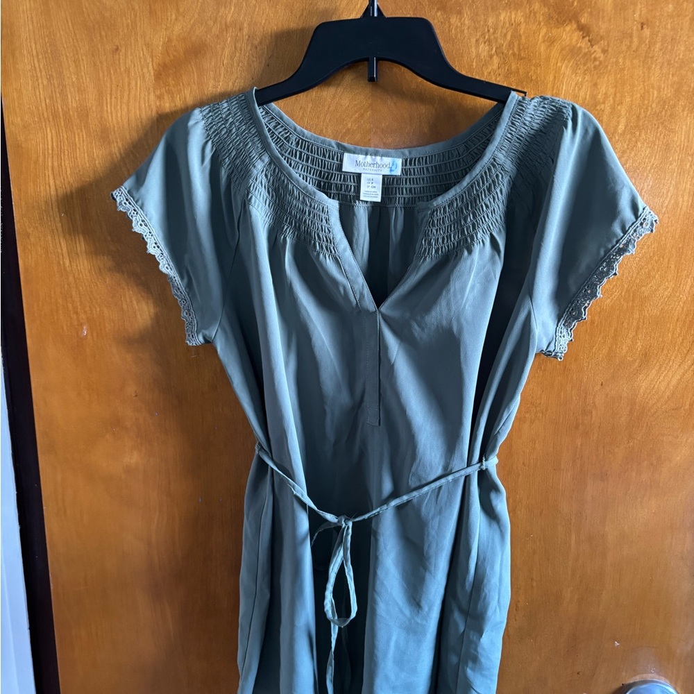 Motherhood Maternity Teal Smocked Top